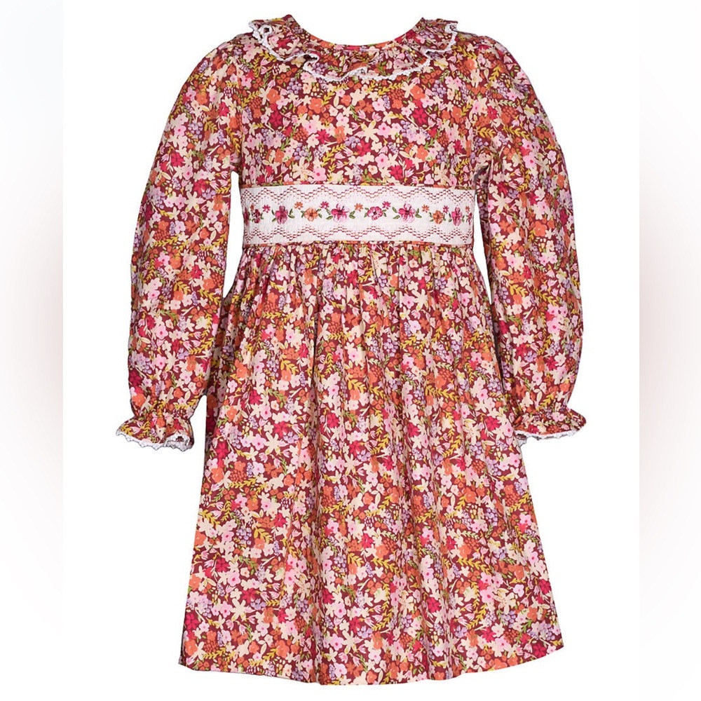 Bonnie Jean Fall Floral Long Sleeve Dress 6X